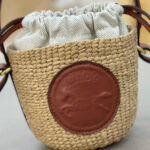 Chloe Small Horse Medal Basket In Natural Fibers